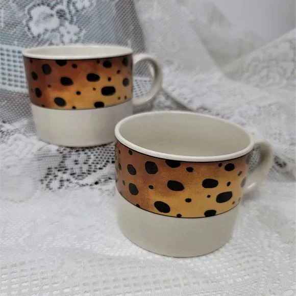 Majesticware by Sakura Stoneware Tribe 1997 Cups Two (2) - Picture 1 of 10